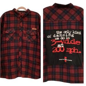 Simply Southern Flannel Racing theme Fleece Shirt size XXL